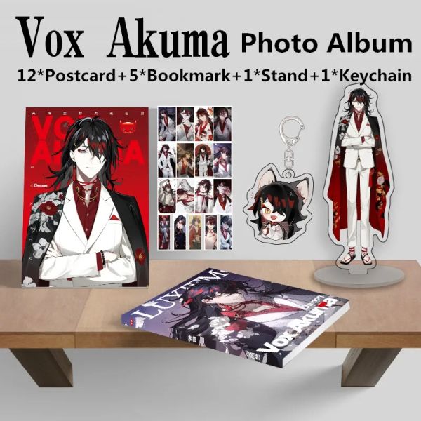 Anneaux New Anime Vtuber Vox Akuma Picture Album Luxiem Cartoon Figure Photobook Keychain Acrylic Stand Cosplay Cosplay