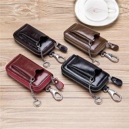 Anneaux nouveaux portefeuilles clés Pu Leather Men Car porte-clés Multifisection Zipper Home Case Key Wokeper Women Keychain Case