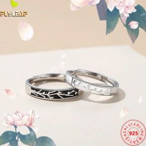 Ringen Originele Emaille Tak Vogel Paar Ringen Voor Vrouwen Mannen Echt 925 Sterling Zilver Chinese Stijl Vintage Fijne Sieraden 2022 nieuwe