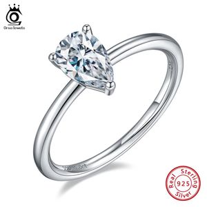 Anneaux Orsa Jewels 1 Carat Pear Cut Ring Moisanite Moisanite 925 Sterling Silver de Color VVS Classic Waterdrop Solitaire Ring SMR58