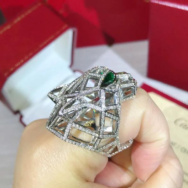 Anillos Panthere anillo GRANDE para mujer diseñador para hombre pareja diamante Chapado en oro 18K T0P calidad más alta calidad de contador moda lujo cla
