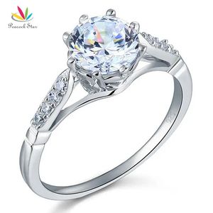 Rings Peacock Star 2 Carat Round Cut Ring Solid 925 Sterling Silver Wedding Anniversary Engagement CFR8098