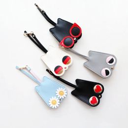 Anneaux Puou Couchette de dessin animé sac clé couverture clé portefeuille de la voiture féminine Keychette Keychain Case Coin Purse Bus Carte Bus Slept Holder