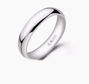 Rings Pure Silver 999 Joyas Rings REAL SILLE Rings para parejas Letras de grabado gratis 3 mm de 4 mm de 5 mm de 6 mm