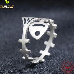 Ringe Echt 925 Sterling Silber Schmuck Matte Fisch Knochen Offene Ringe Für Frauen Männer Original Design Hip Hop Rock Stil beliebte Accessoires