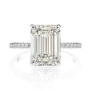 Ringen Echte 925 Sterling Zilveren Ring Emerald Cut Gemaakt vierkante Diamanten Trouwringen voor Vrouwen Luxe Voorstel Engagement