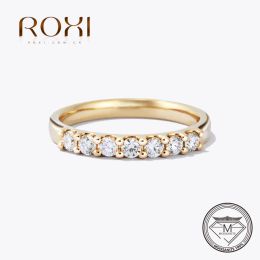 Anneaux ROXI MISSANITE RING 2,5 mm Gold Half Eternity Bubble Rings For Women Jewelry Wedding Diamond Engagement Band Moissanite Jewelry