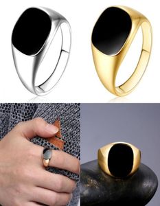 Ringen Verkoop van klassieke mannen vingerring 18K GOUD GOLD Mode sieraden Zwarte email Ring 8 J21384720