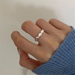 Rings Simple Real 925 Sterling Silver Twisted Wave Form Rings For Women Finger Jewelry Dames Ring Trendy Silver Accessoires