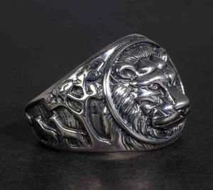 Rings Solid 925 Sterling Silver Heren Lion Ring Vintage Steampunk Retro Biker For Men Trees herten gegraveerde mannelijke sieraden5429259