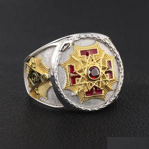 Ringen Sovereign Grand Inspector General 33 graden Mason Masonic Sterling Sier Ring 230506 Drop Delivery Sieraden Dhs2Z