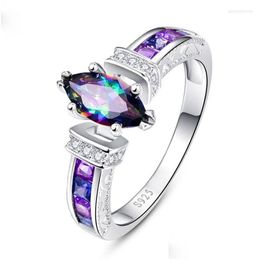 Anneaux Special Marquise Shape Shiny Purple Cz Prong Setting Fashion Cocktail Fashion For Women Taille 6-10 Lots de gros BK Drop Livrot DH2PX