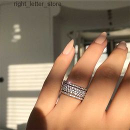 Ringen Starlight Promise Ring Zilver vijf oogverblindende lagen Verlovingstrouwringen voor dames heren 240229