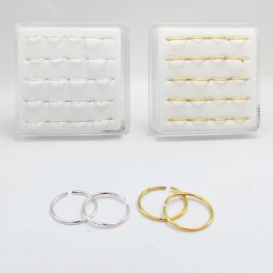 Rings Sterling Sier Nose Ring Hoop Hieclassic Nostril Septum Lip Ear Kraakbeen Daith helix Piercing sieraden 22g 20 stcs/lot