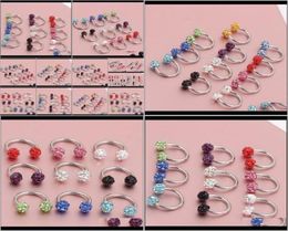 Anillos de la entrega de caída 2021 Joyería del cuerpo de la nariz de herradura Multi Colors Piercing de titanio 50pcslot Aprmd1958457