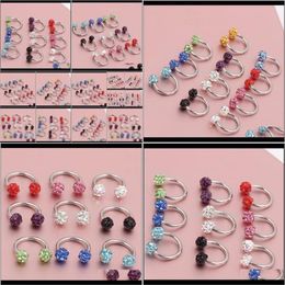 Ringen Studs Drop Levering 2021 Hoefijzer Neus Lichaam Sieraden Multi Kleuren Titanium Piercing 50 Stuks Lot Aprmd194x