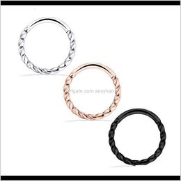 Anneaux Goujons Mode Simple Stainls Acier Twist Nez Rond Anti Allergie Fermé Anneau Perforation Bijoux Bv3Ro Syxqh