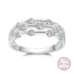 Ringen Szjinao Trending trouwring Moissanite ring met certificaat echt zilver 925 Enagement juweel cadeau voor vrouwen positieve stenen
