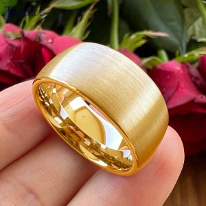 Anneaux Tcarbide 10 mm Big Men Ring Multicolor Tungsten Engagement Mariage Bande de mariage Classic Jewelry Doled Brossed High Quality Comfort Fit