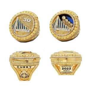 Rings Three Stone Rings 2022 Curry Basketball Warriors Team Championship Ring met houten display box souvenir mannen fan cadeau sieraden drop