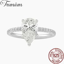 Ringen Trumium 2CT 925 Sterling Zilveren Verlovingsringen voor Vrouwen Waterdruppel Edelsteen Gesimuleerde Moissanite Trouwring Kubieke Zirkonia