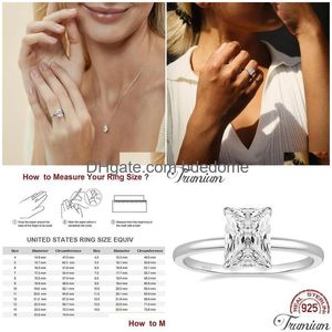 Bagues Trumium 3Ct 925 Sterling Sier Engagement Radiant Cut Solitaire Cubic Zircon Promise Ring Bandes Pour Femmes 230330 Drop D Dhepy