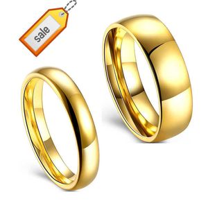 Ringen Tungsten Carbide Ring Plated Domed Polished Wedding Band Gold Stainless Steel Men's Women Couple 4mm 6mm 8mm CLASSIC Round