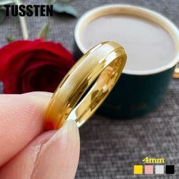 Anillos Tussten 4 mm más vendedor anillo de vendedores Mujeres Classic Tungsten Boda de boda Biseled Comfort Fit Envío gratis