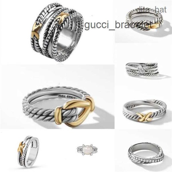 Bagues torsadées femmes tressées Designer hommes bijoux de mode pour croix classique bague en cuivre fil Vintage X cadeau d'anniversaire de fiançailles cadeau d'anniversaire