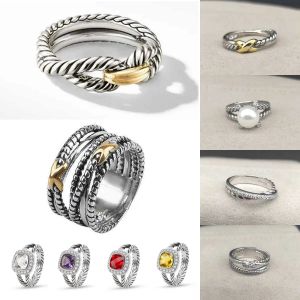 Anneaux Twisted Women Traided Ring Designer anneaux pour hommes Bijoux de mode pour Cross Classic Copper Ring Wire Vintage X Anniversaire Engagement