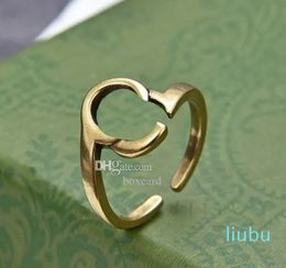 Ringe Unisex Offene Größe Ring Goldenes Metall Anello Paar Designer Band Ringe Anneaux mit Box