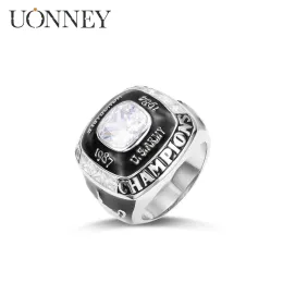 Anneaux Uonney Dropshipping personnalisé Black Color Gem Championship Championship Ring Bijoux pour les amateurs de baseball de basket-ball de football