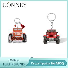 Anillos Uonney Dropshipping Llavero personalizado para perro Jeep Car Llavero personalizado para vehículo todoterreno Invitado de boda Novio Regalo para hombre Papá