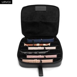 Urvoi Portefeuille de bracelets de montre pour bracelet de montre Apple en cuir véritable, boîte de rangement de sangle de sac, affiche une collection de tissus durables