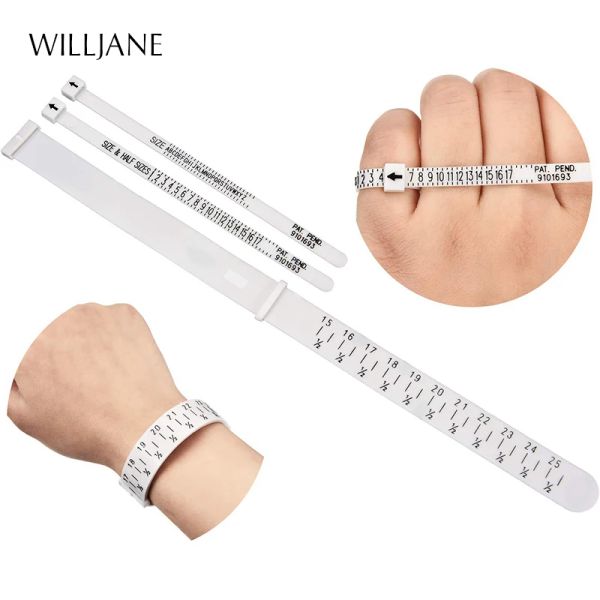 Anneaux US UK Finger Ring Sizer Measurer Bijoux Bracelet Bracelet Mesure Mesurer l'outil Metal Ring Sizer Stick Official Dinger Mesure Gauge