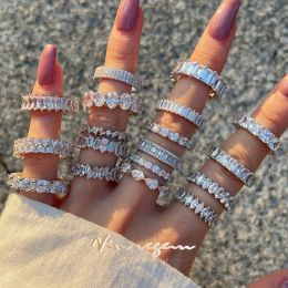 Ringen Vinregem Lab Gemaakt Saffier Edelsteen Fonkelende 100% 925 Sterling Zilveren Ring Fijne Sieraden voor Vrouwen Wedding Band Gratis Verzending