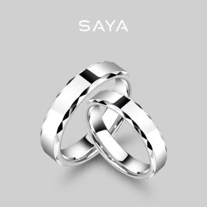 Rings White Tungsten Carbide Couple Ring for Men and Women Fashion Faceted Classic Bands for Wedding, Aangepast Grave, GRATIS verzending