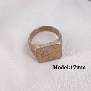 Anillos al por mayor de 17 mm anillo cuadrado nombre personalizado letra personalizada de sello para hombres Ring grabado logo foto joyas de moda