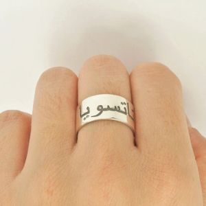 Anneaux en gros graver solide Sier 3mm 10mm anneau personnalisé graver n'importe quel texte anneaux pour femmes hommes mariage bague de fiançailles bijoux