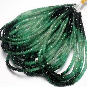 Anneaux Freehipping Wholesale Top Emerald Gradient Facetted Rondelle Gem Stone Perles en vrac pour la fabrication de bijoux de la fabrication de bricolage