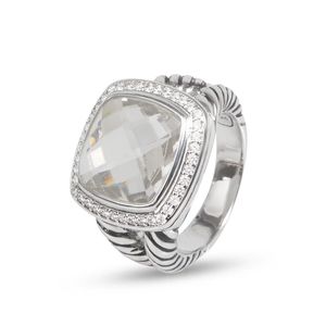 Ringen Vrouwen en Mannen Klassieke Dames 14mm Witte Topaas Zirkoon Ringen Mode-sieraden Accessoires Ringen