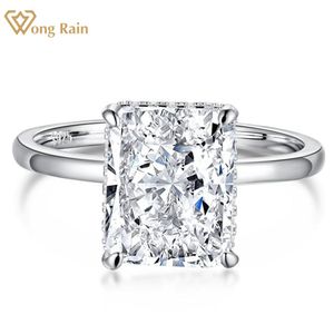 Anneaux Wong Rain 100% 925 Couppe de glace écrasée en argent sterling créé Moisanite Gemstone Engagement Ring For Women Fine Jewelry Wholesale