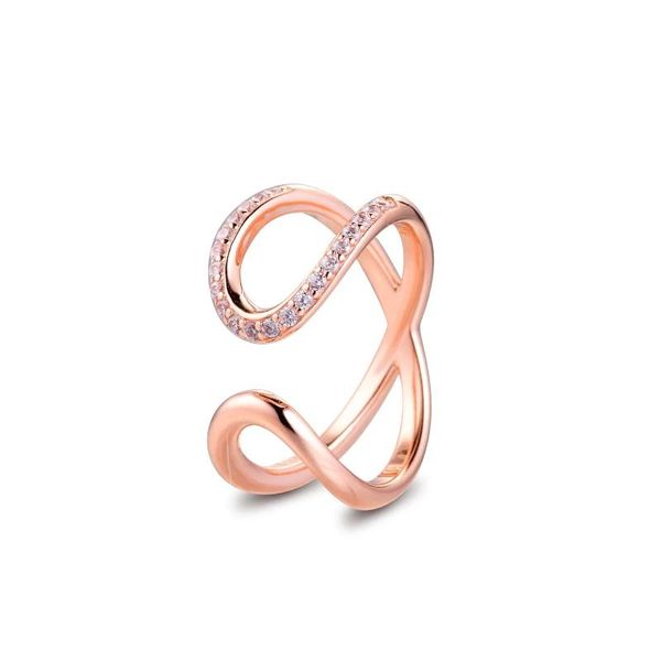 Anillos envueltos, anillo infinito abierto para mujer, joyería de boda clásica, anillos de plata de ley 925 para mujer, corazones de amor