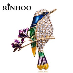 Rinhoo mignon vif oiseau volant broches pour femmes hiver Animal colibri perroquet vêtements épinglettes boucle fête décontracté Badge