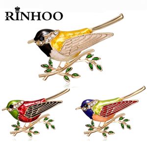 Rinhoo email Vliegende vogel Rhinestone dierenbroche pins vrouwen dieren kolibringen vogels adelaar sieraden cadeau kleding jas ornament