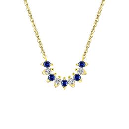 Rinntin apn29 bijoux fins nouveautés en argent sterling bleu blanc zircon couronne pendentif collier pour les femmes