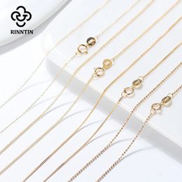 Rinntin véritable 10K chaîne en or massif collier pour femmes AU417 Simple or pur collier de base chaîne de cou bijoux fins FC 240118