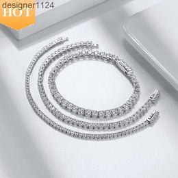 RINNTIN SB128 bijoux fins qualité Pulsera 925 Bracelet en argent Sterling zircon cubique CZ diamant Bracelet de Tennis pour femmes hommes
