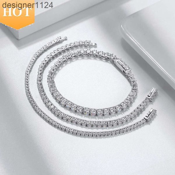 RINNTIN SB128 Pulsera de calidad de joyería fina Pulsera de plata de ley 925 Zirconia cúbica CZ Pulsera de tenis de diamantes para mujeres y hombres