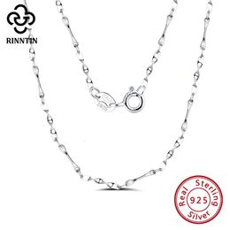 Rinntin Silver 925 Collier de chaîne de liaison torsadé 10 mm pour les femmes élégantes sur le cou de bijoux accessoires SC05P18 240422
